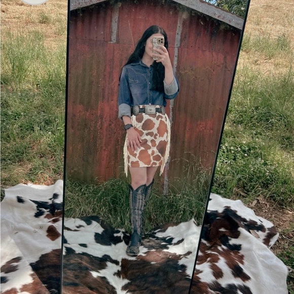 Big Country's Western Wear LSB Cow Print Fringed Size 2X New with tag - Picture 4 of 4